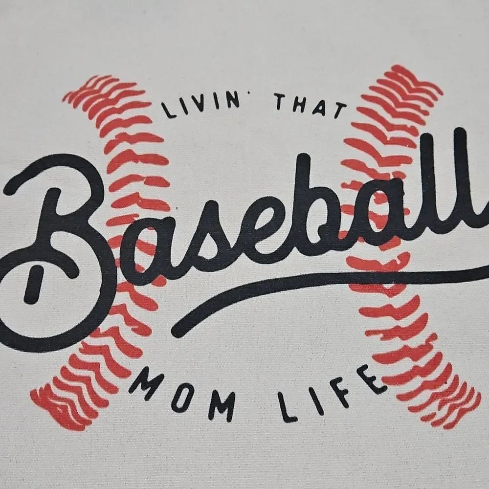 Baseball đâMom Life Canvas Tote Bag - Picture 5 of 5